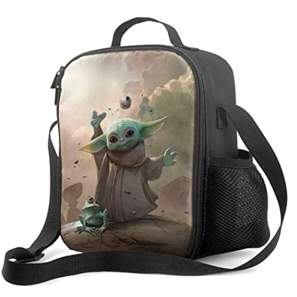 Unbranded Other - Child Baby Yoda Grogu Padded Insulated Liner Lunch Bag Thermal Cooler